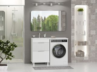 Напольная тумба под раковину Brevita Enfida ENF-07060-012Я под стиральную машину 60см белый